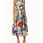 Multicolor Floral Print Cotton Sleeveless Midi Dress - Endless - UAE Rental and Resale for Women's Fashion