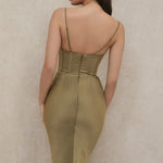 Myrna Olive Green Slip Dress - Endless - UAE Rental and Resale for Women's Fashion