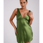 Nadia Satin Mini Dress With Cowl Back - Endless - UAE Rental and Resale for Women's Fashion