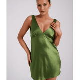 Nadia Satin Mini Dress With Cowl Back - Endless - UAE Rental and Resale for Women's Fashion