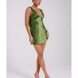 Nadia Satin Mini Dress With Cowl Back - Endless - UAE Rental and Resale for Women's Fashion