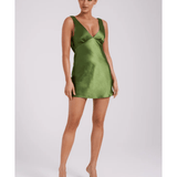 Nadia Satin Mini Dress With Cowl Back - Endless - UAE Rental and Resale for Women's Fashion