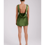 Nadia Satin Mini Dress With Cowl Back - Endless - UAE Rental and Resale for Women's Fashion