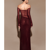 Nash Diamante Off Shoulder Maxi Dress - Endless - UAE Rental and Resale for Women's Fashion
