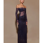 Nash Diamante Off Shoulder Maxi Dress - Endless - UAE Rental and Resale for Women's Fashion