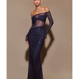 Nash Diamante Off Shoulder Maxi Dress - Endless - UAE Rental and Resale for Women's Fashion