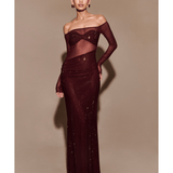 Nash Diamante Off Shoulder Maxi Dress - Endless - UAE Rental and Resale for Women's Fashion