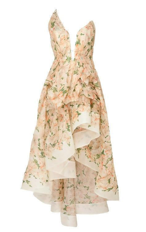 Natura Draped Midi Dress in Silk Linen Organza - Endless - UAE Rental and Resale for Women's Fashion