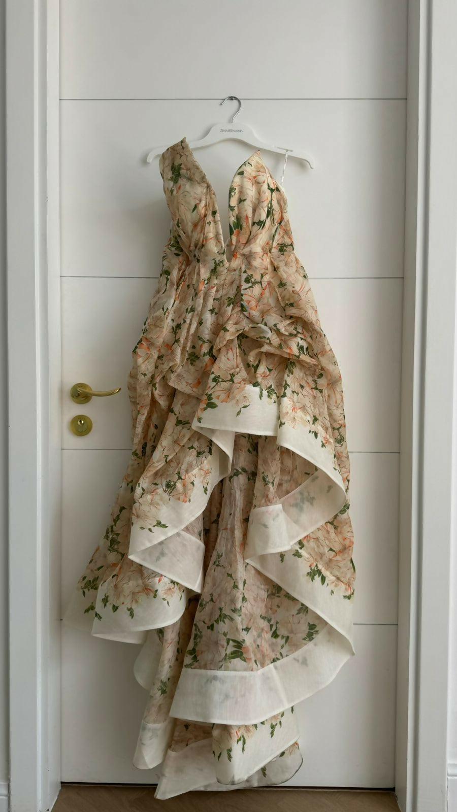 Natura Draped Midi Dress in Silk Linen Organza - Endless - UAE Rental and Resale for Women's Fashion
