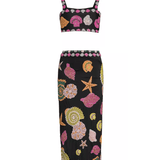 New York Seashell Hand-Beaded Co-ord Set - Endless - UAE Rental and Resale for Women's Fashion