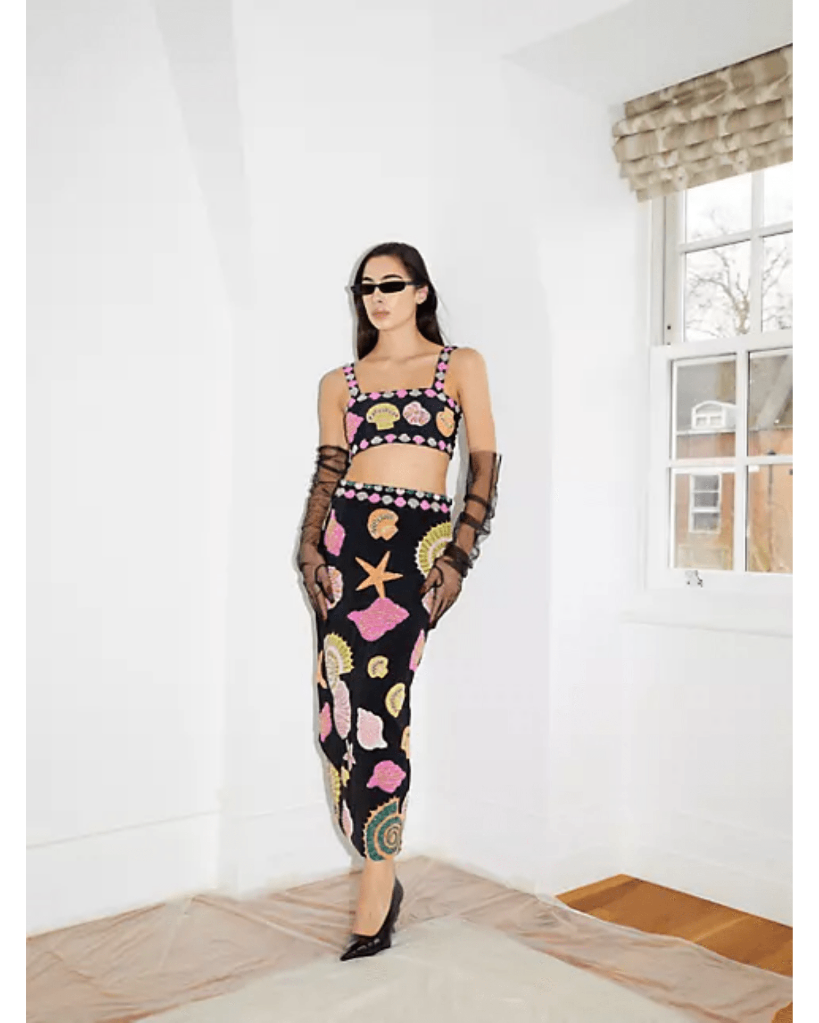 New York Seashell Hand-Beaded Co-ord Set - Endless - UAE Rental and Resale for Women's Fashion