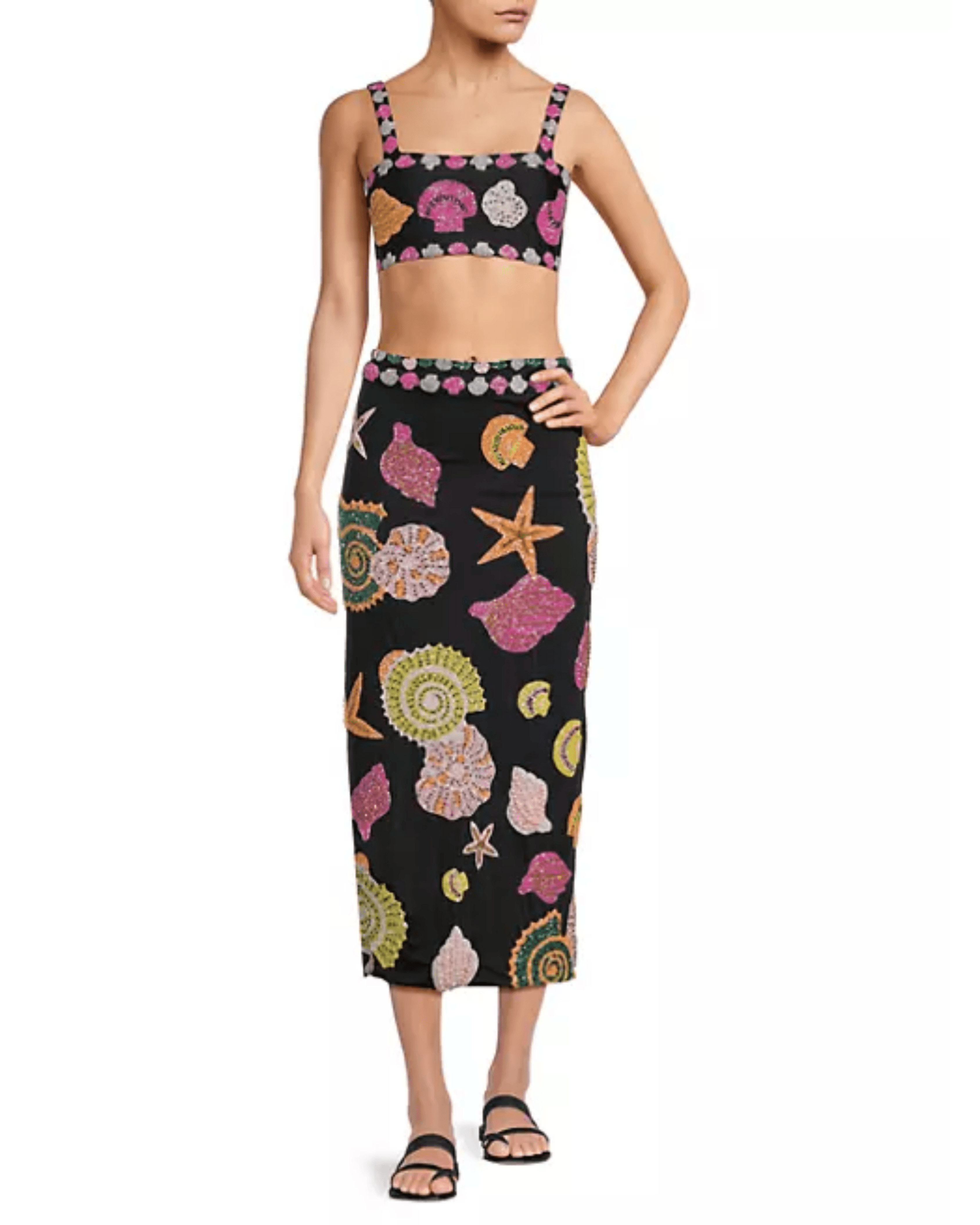 New York Seashell Hand-Beaded Co-ord Set - Endless - UAE Rental and Resale for Women's Fashion
