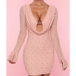 Nice Long Sleeve Deep Plunge Mini Dress - Endless - UAE Rental and Resale for Women's Fashion
