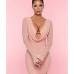 Nice Long Sleeve Deep Plunge Mini Dress - Endless - UAE Rental and Resale for Women's Fashion