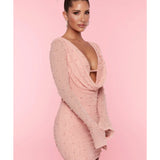Nice Long Sleeve Deep Plunge Mini Dress - Endless - UAE Rental and Resale for Women's Fashion