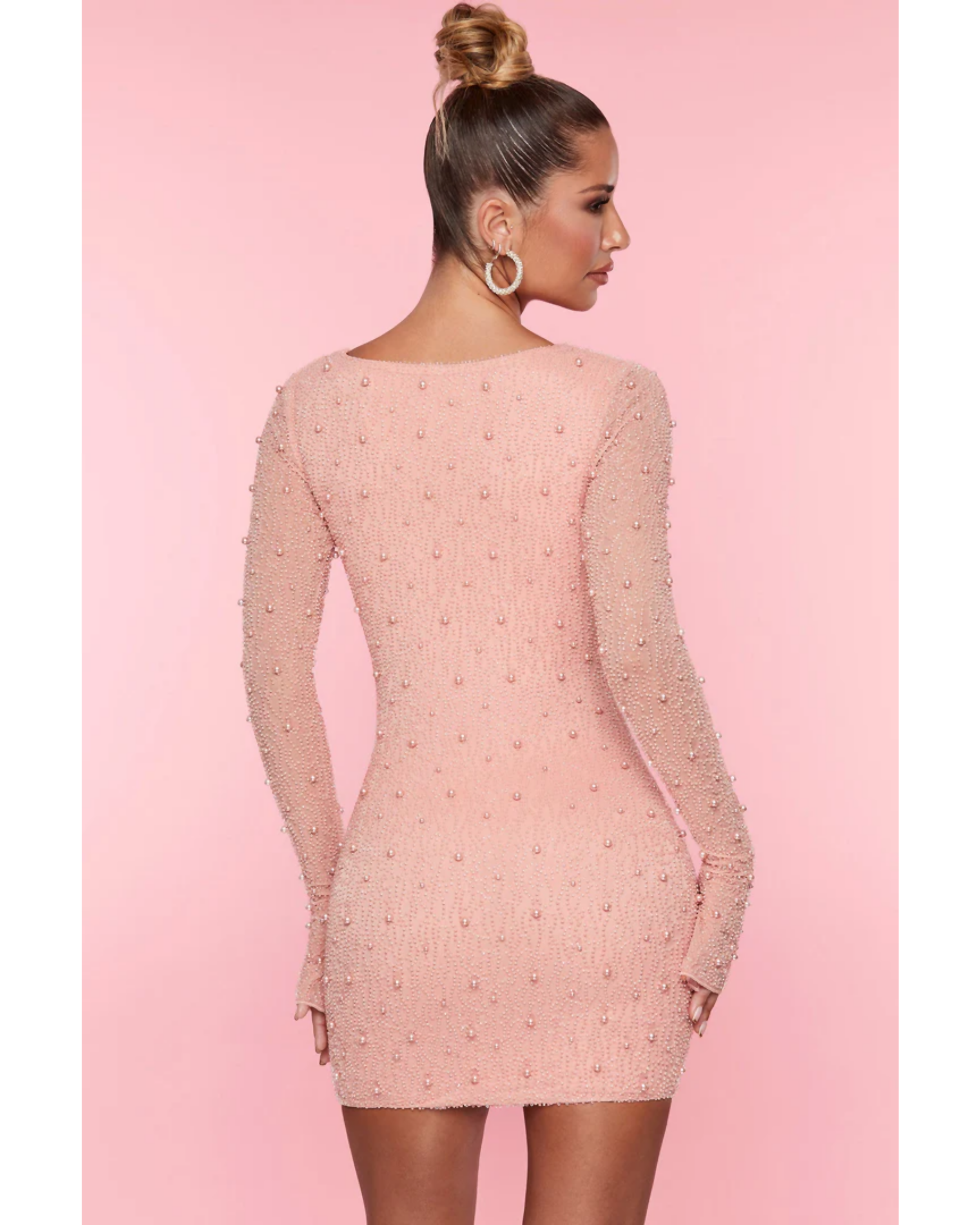 Nice Long Sleeve Deep Plunge Mini Dress - Endless - UAE Rental and Resale for Women's Fashion