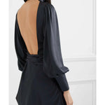 Night Out Open-back Cutout Ruched Satin Wrap Mini Dress - Endless - UAE Rental and Resale for Women's Fashion