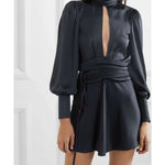 Night Out Open-back Cutout Ruched Satin Wrap Mini Dress - Endless - UAE Rental and Resale for Women's Fashion