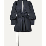 Night Out Open-back Cutout Ruched Satin Wrap Mini Dress - Endless - UAE Rental and Resale for Women's Fashion