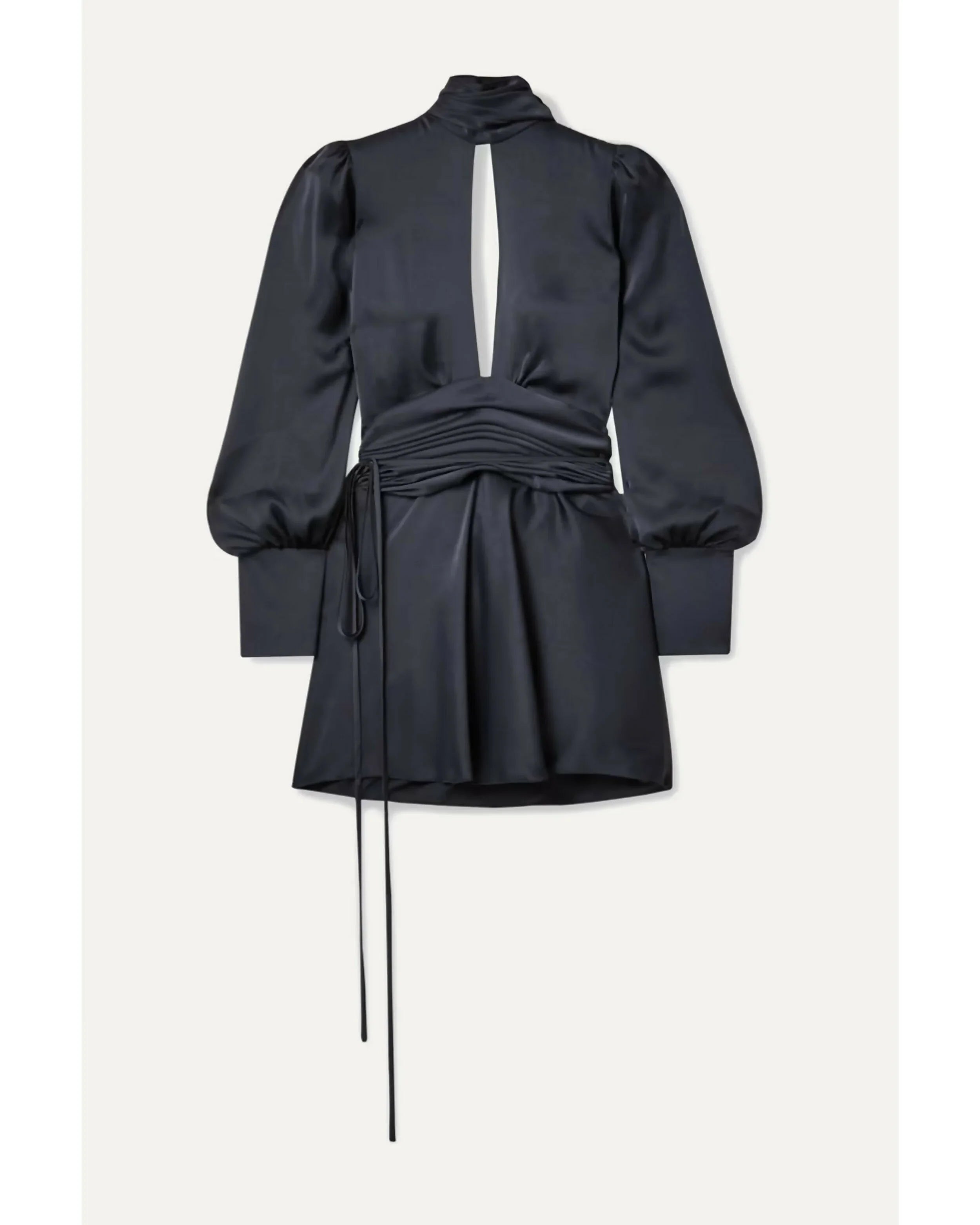 Night Out Open-back Cutout Ruched Satin Wrap Mini Dress - Endless - UAE Rental and Resale for Women's Fashion