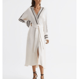 Nyla Side Stripe Tie Front Midi Dress - Endless - UAE Rental and Resale for Women's Fashion