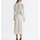 Nyla Side Stripe Tie Front Midi Dress - Endless - UAE Rental and Resale for Women's Fashion