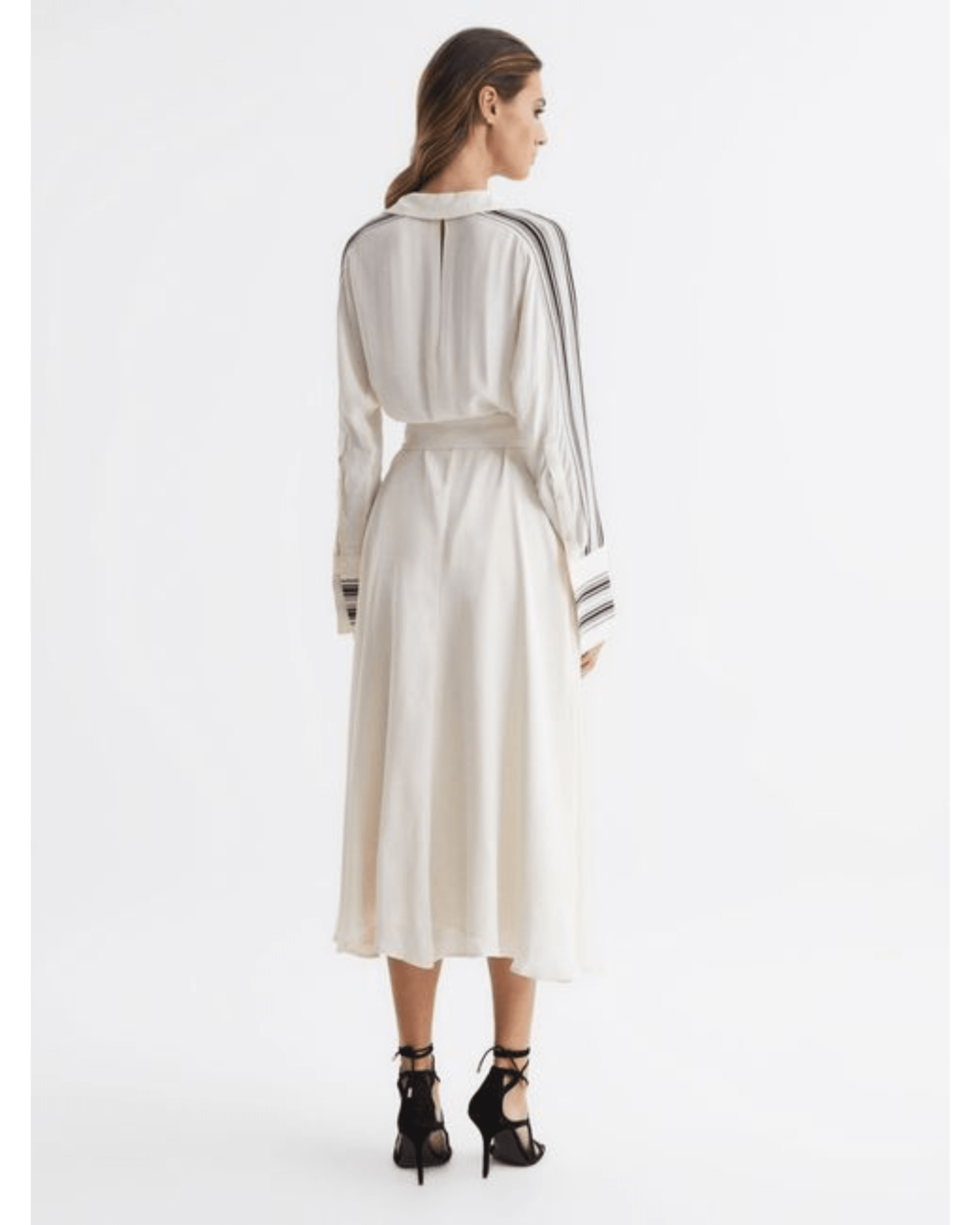 Nyla Side Stripe Tie Front Midi Dress - Endless - UAE Rental and Resale for Women's Fashion