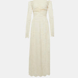 Off Shoulder Ivory Lace Maxi Dress - Endless - UAE Rental and Resale for Women's Fashion