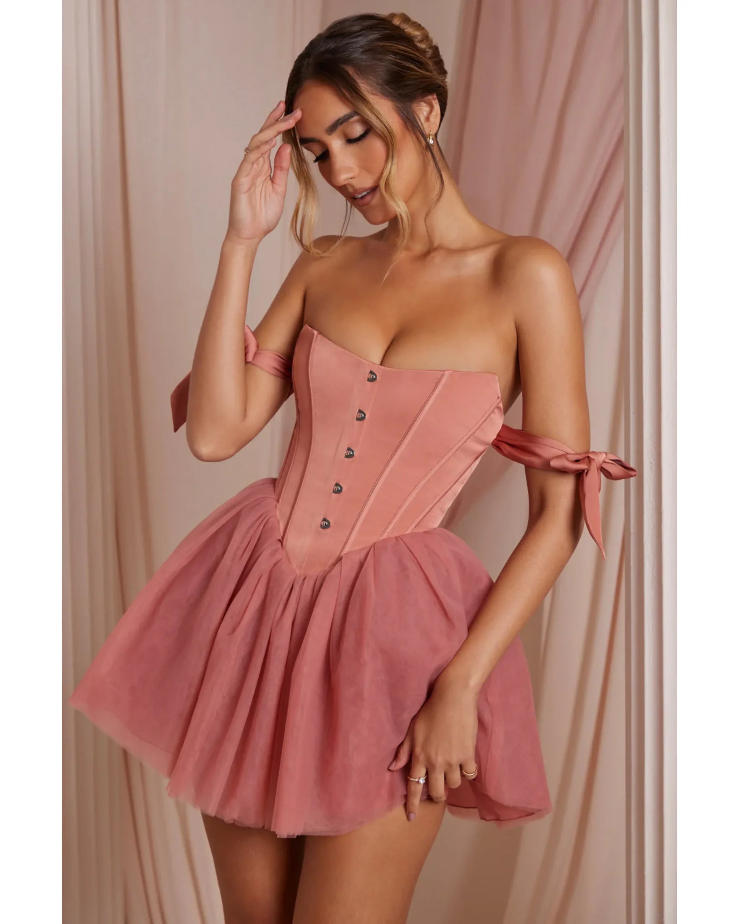 Off Shoulder Tulle Skirt Mini Dress - Endless - UAE Rental and Resale for Women's Fashion