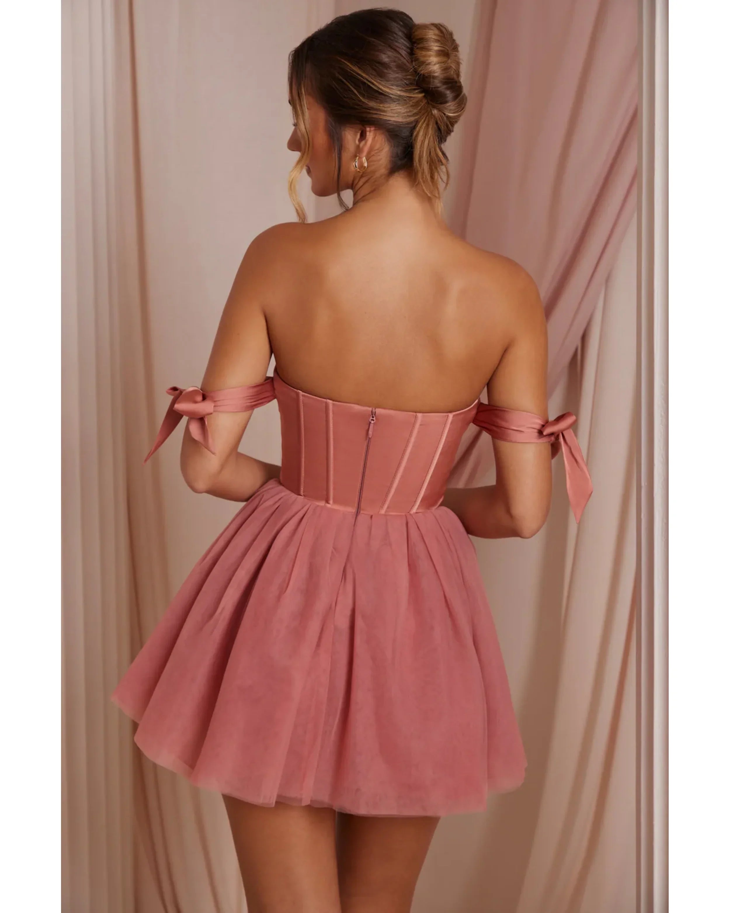 Off Shoulder Tulle Skirt Mini Dress - Endless - UAE Rental and Resale for Women's Fashion