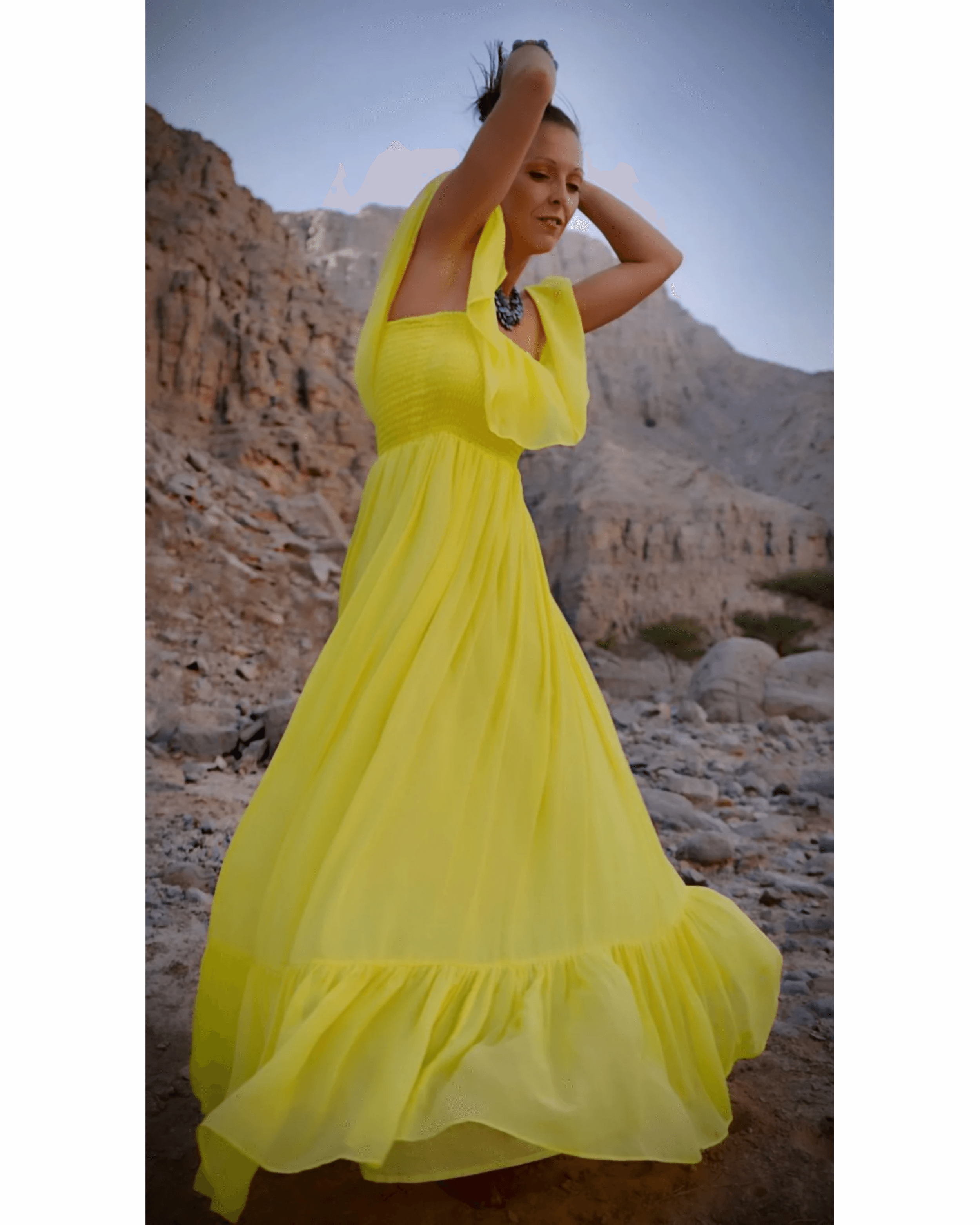 Off The Shoulder Abi Dress In Sunshine - Endless - UAE Rental and Resale for Women's Fashion