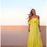 Off The Shoulder Abi Dress In Sunshine - Endless - UAE Rental and Resale for Women's Fashion