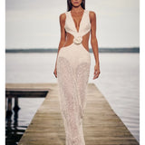 Off White Sequin Dress - Endless - UAE Rental and Resale for Women's Fashion