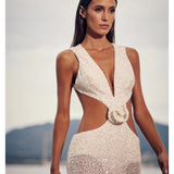 Off White Sequin Dress - Endless - UAE Rental and Resale for Women's Fashion