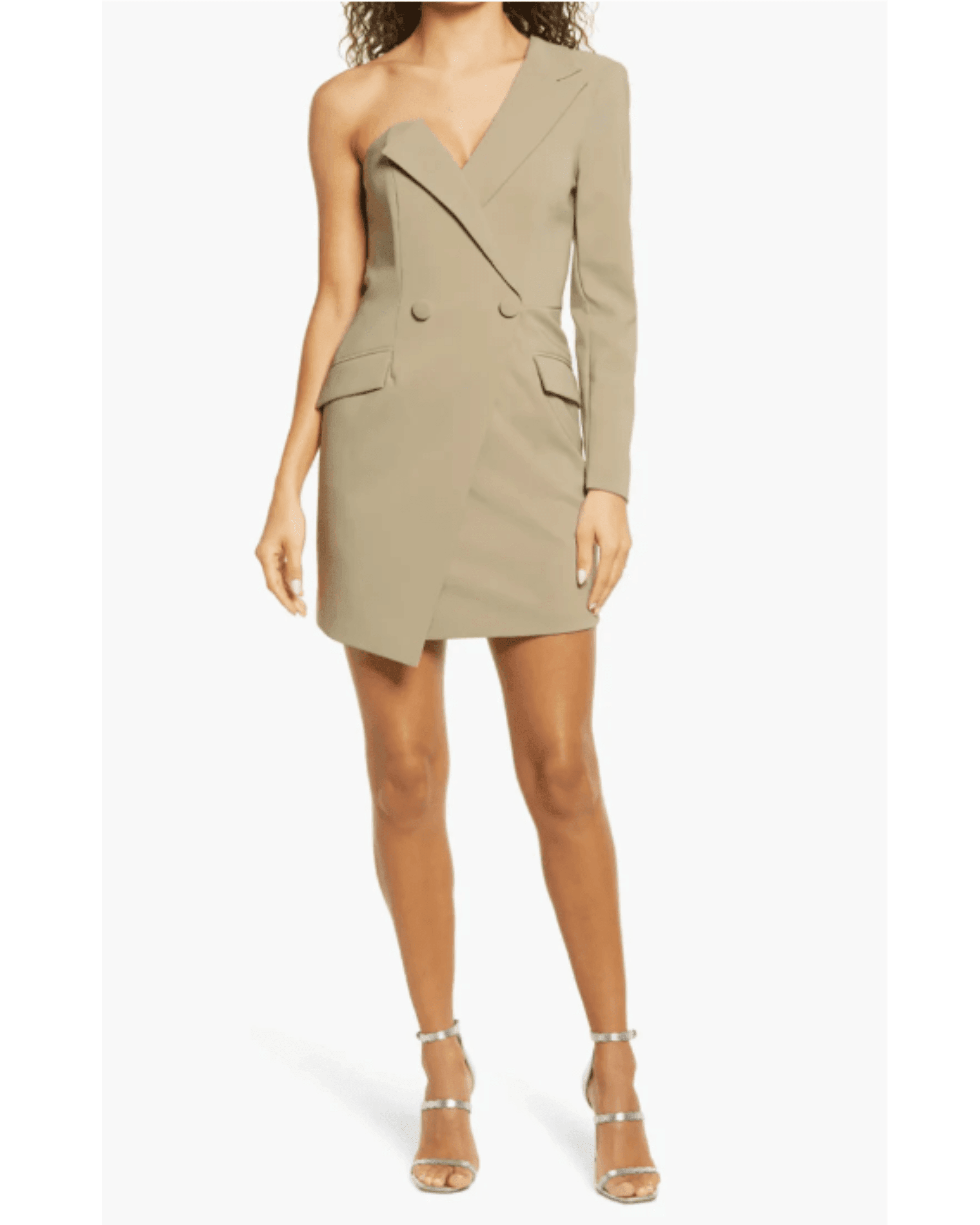 One-shoulder Blazer Cocktail Dress In Sage Green - Endless - UAE Rental and Resale for Women's Fashion