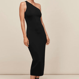 One Shoulder Midi Knit Dress - Endless - UAE Rental and Resale for Women's Fashion