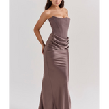 Persephone Smoke Strapless Corset Maxi Dress - Endless - UAE Rental and Resale for Women's Fashion