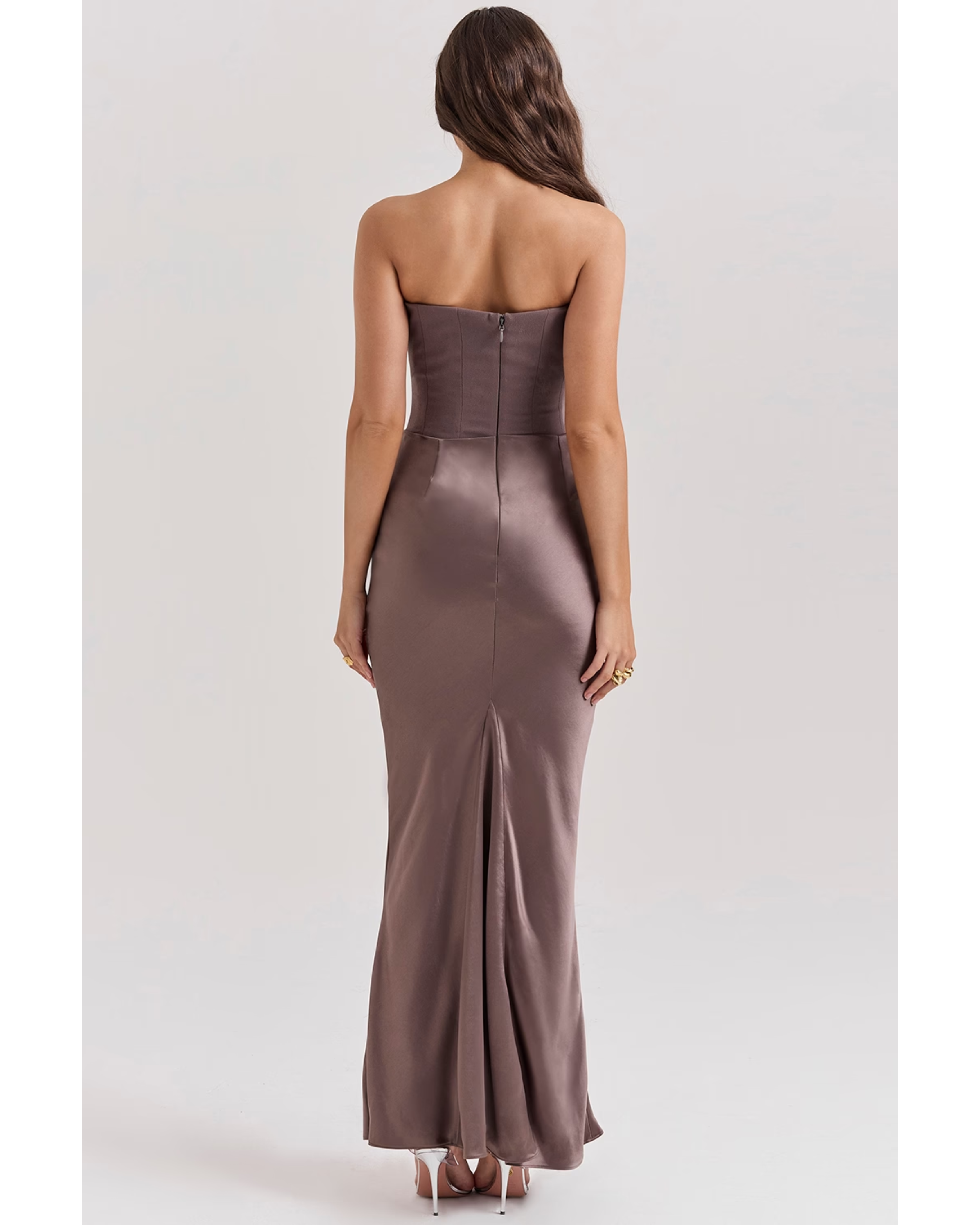 Persephone Smoke Strapless Corset Maxi Dress - Endless - UAE Rental and Resale for Women's Fashion