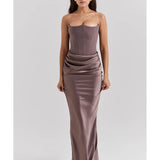 Persephone Smoke Strapless Corset Maxi Dress - Endless - UAE Rental and Resale for Women's Fashion