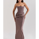 Persephone Smoke Strapless Corset Maxi Dress - Endless - UAE Rental and Resale for Women's Fashion