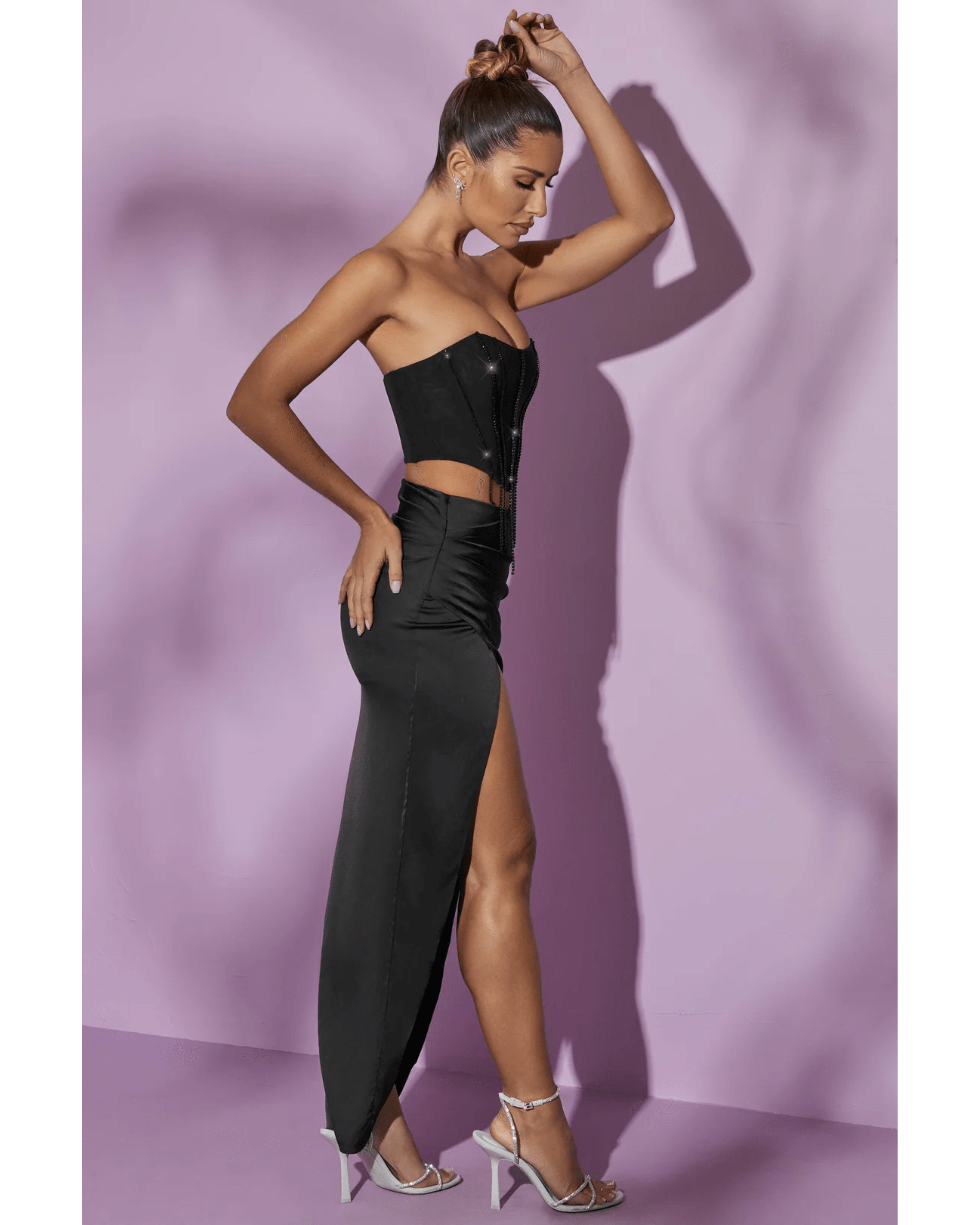 Pia Satin Embellished Co-ord Set - Endless - UAE Rental and Resale for Women's Fashion