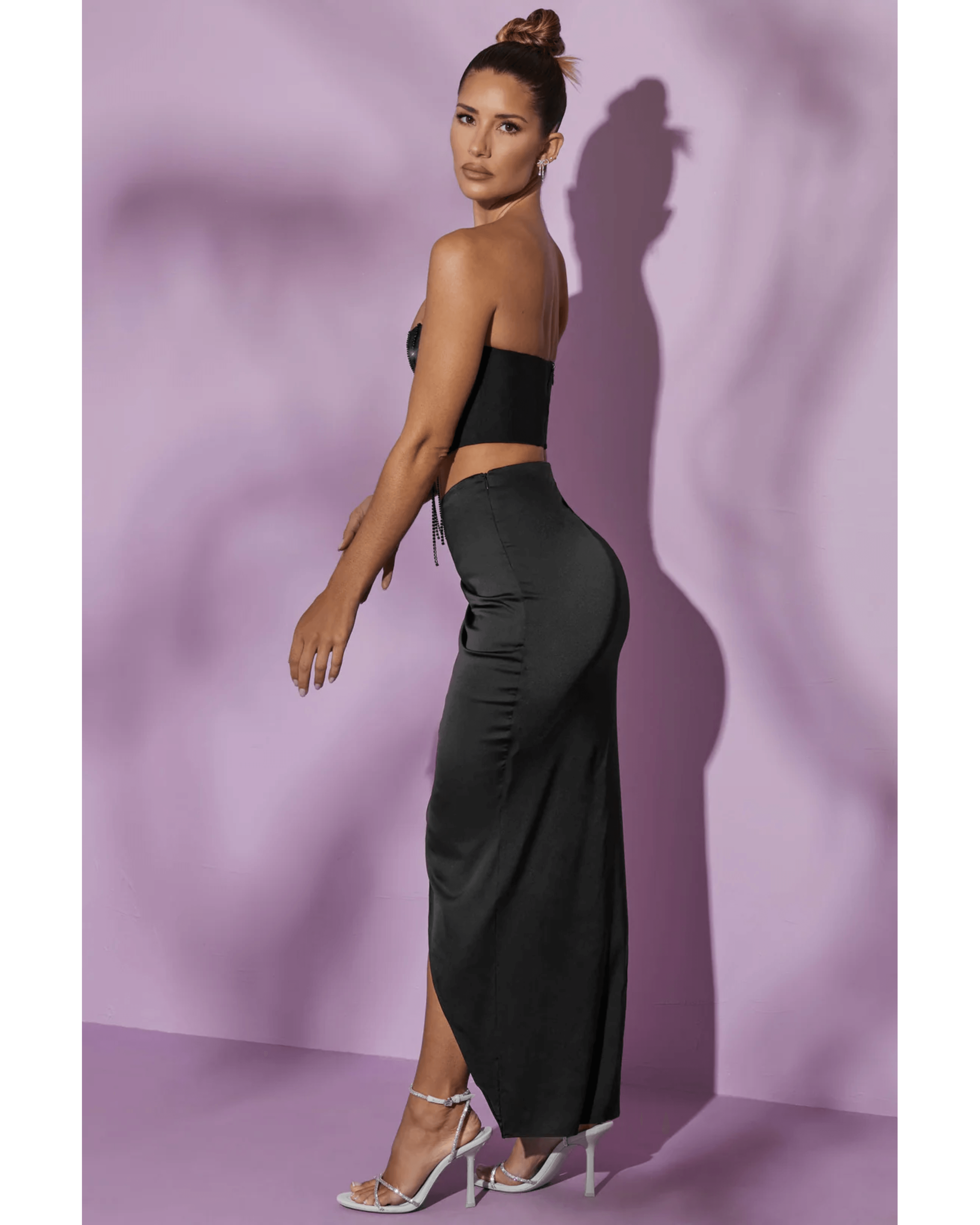 Pia Satin Embellished Co-ord Set - Endless - UAE Rental and Resale for Women's Fashion