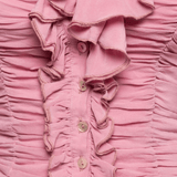 Pink Chiffon Ruffled Collar Ruched - Endless - UAE Rental and Resale for Women's Fashion