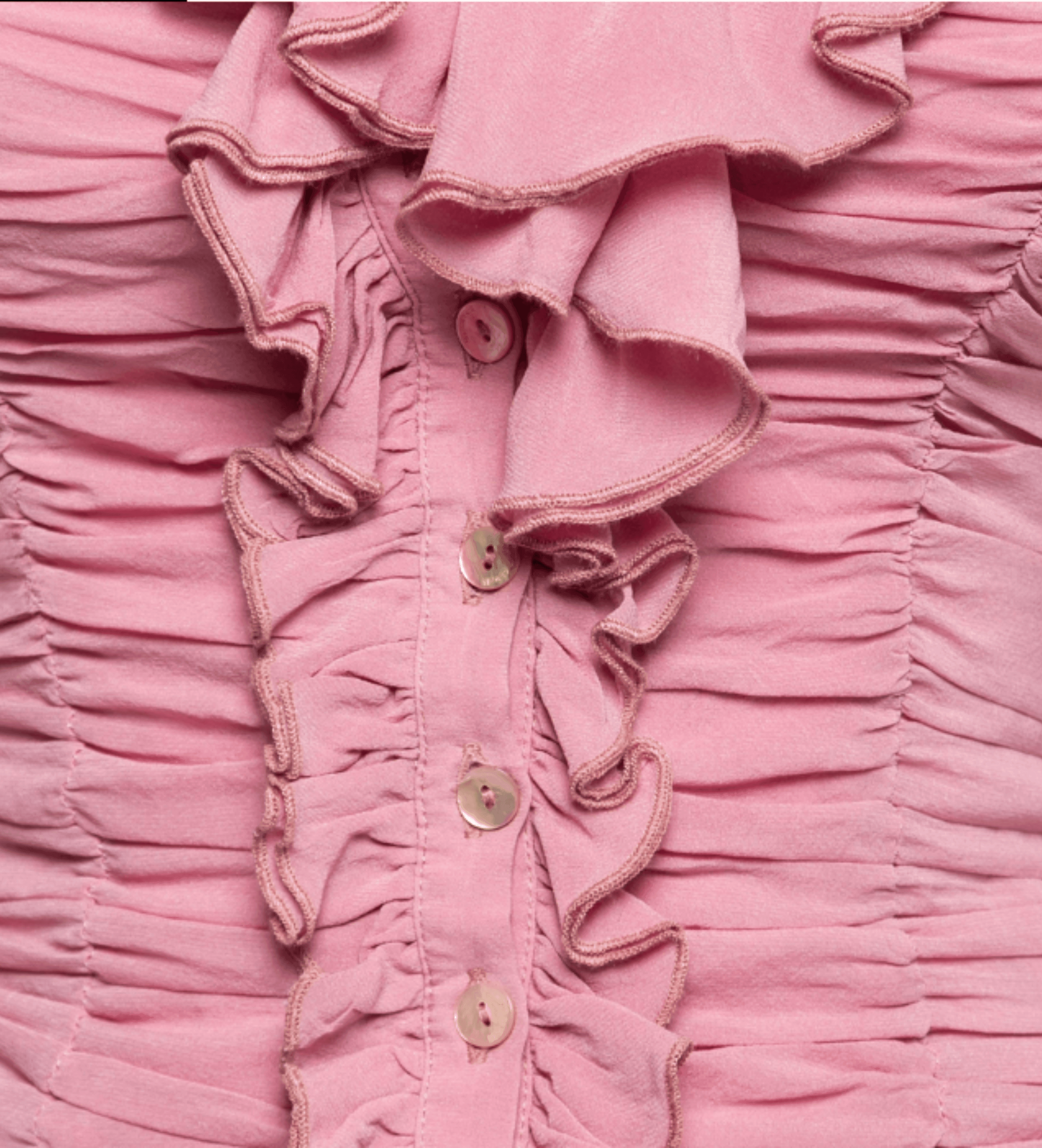Pink Chiffon Ruffled Collar Ruched - Endless - UAE Rental and Resale for Women's Fashion