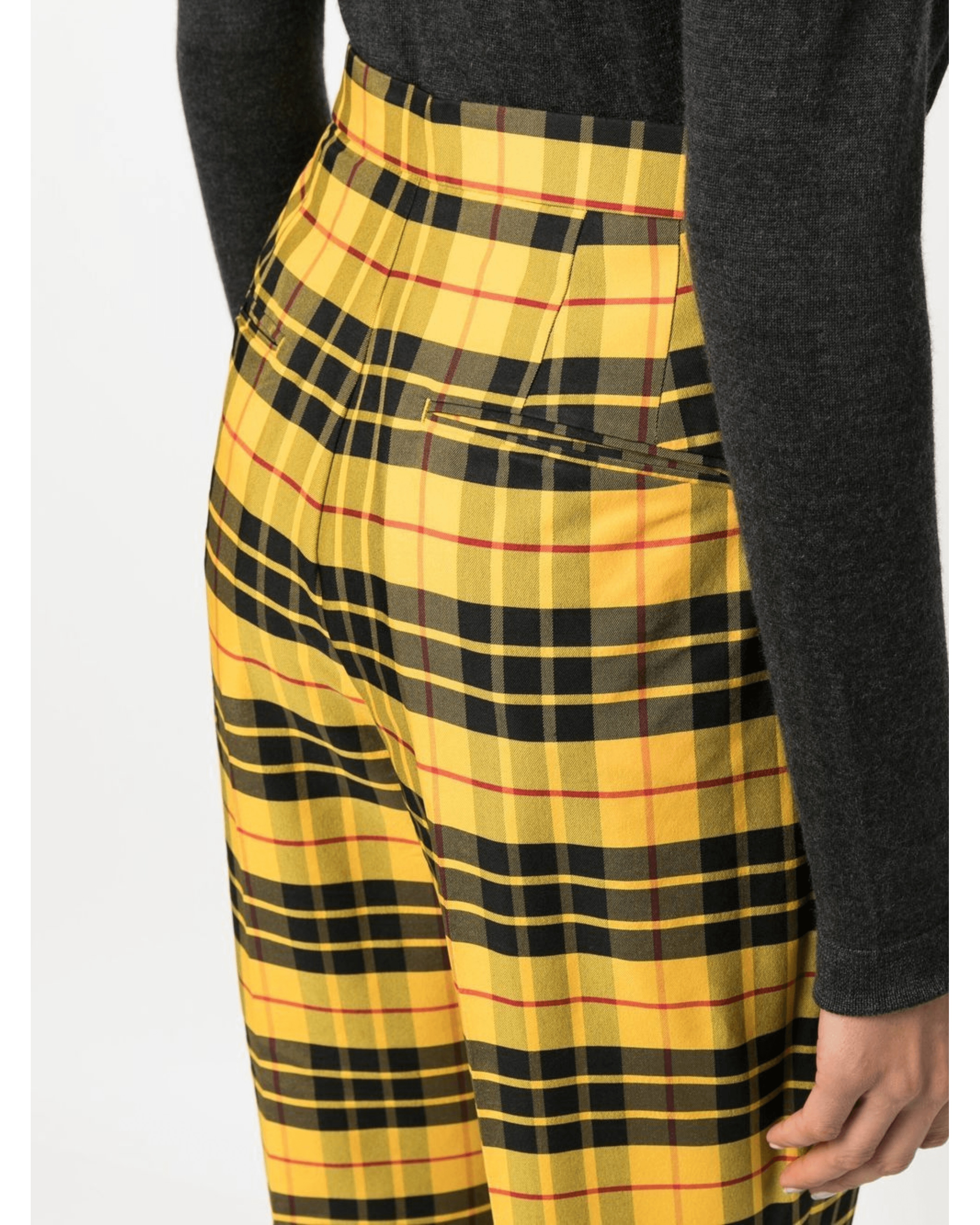Plaid-check Cropped Flared Trousers - Endless - UAE Rental and Resale for Women's Fashion