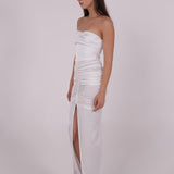 Pleated White Silk Dress - Endless - UAE Rental and Resale for Women's Fashion