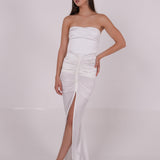 Pleated White Silk Dress - Endless - UAE Rental and Resale for Women's Fashion