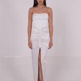 Pleated White Silk Dress - Endless - UAE Rental and Resale for Women's Fashion