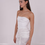 Pleated White Silk Dress - Endless - UAE Rental and Resale for Women's Fashion