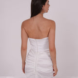 Pleated White Silk Dress - Endless - UAE Rental and Resale for Women's Fashion